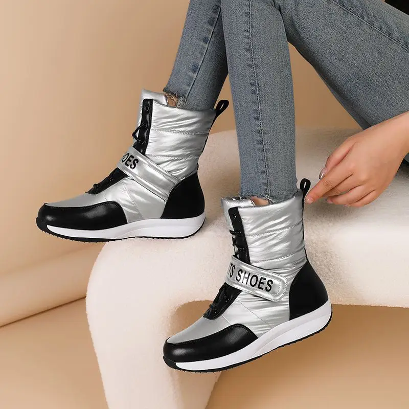 Girseaby Leisure Women's Snow Ankle Boots Round Toe Lace, Hook&Loop Waterproof Mixed Color Warm Large Size 43-44 Winter Style
Girseaby Leisure Women's Snow Ankle Boots Round Toe Lace, Hook&Loop Waterproof Mixed Color Warm Large Size 43-44 Winter Style