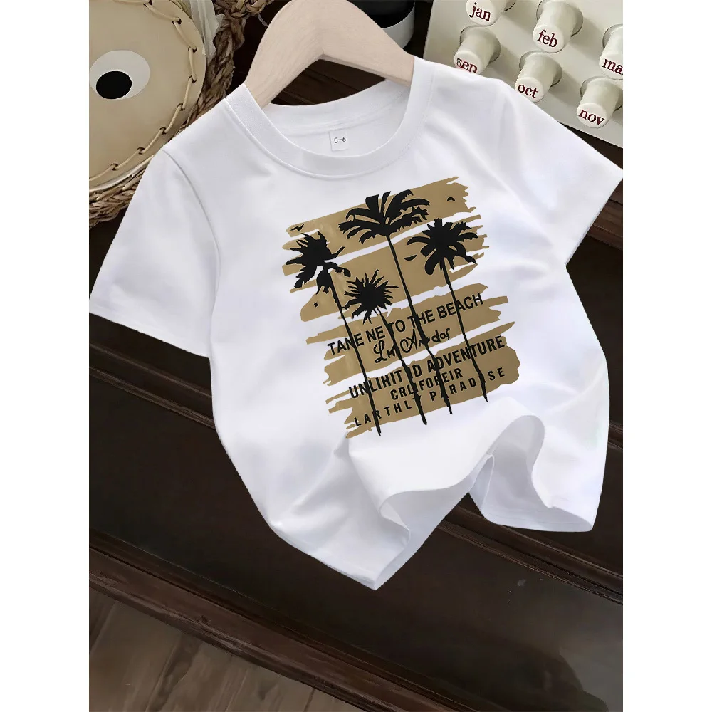 Children's T-shirt Summer Soft Skin Friendly Loose Comfortable Casual and Simple Coconut Tree Print Short Sleeved Top
Children's T-shirt Summer Soft Skin Friendly Loose Comfortable Casual and Simple Coconut Tree Print Short Sleeved Top