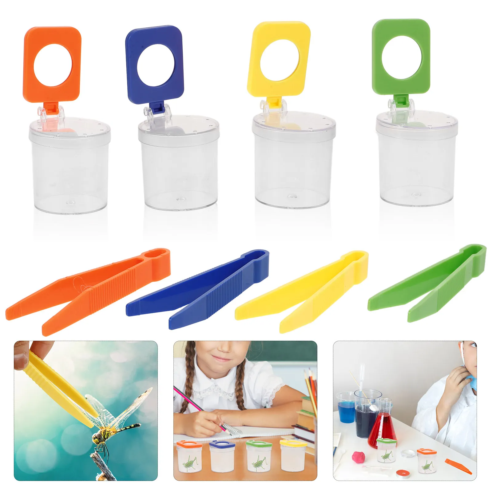 4Pcs Insect Observation Jar Magnifying Box for Kids Students Transparent Bug Viewer Container with Magnifier Lid Reusable
4Pcs Insect Observation Jar Magnifying Box for Kids Students Transparent Bug Viewer Container with Magnifier Lid Reusable