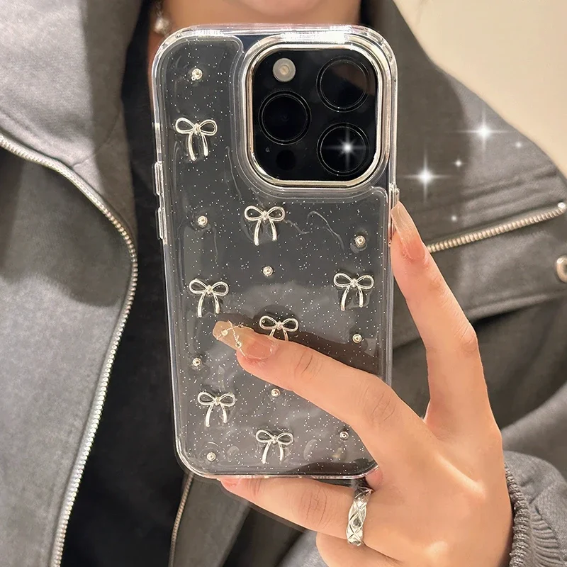INS Korea Glitter 3D Silver Bow Beads Phone Case For iPhone 16 15 14 13 12 11 Pro Max 7 8 Plus X XS Epoxy Shell Girl Clear Cover
INS Korea Glitter 3D Silver Bow Beads Phone Case For iPhone 16 15 14 13 12 11 Pro Max 7 8 Plus X XS Epoxy Shell Girl Clear Cover