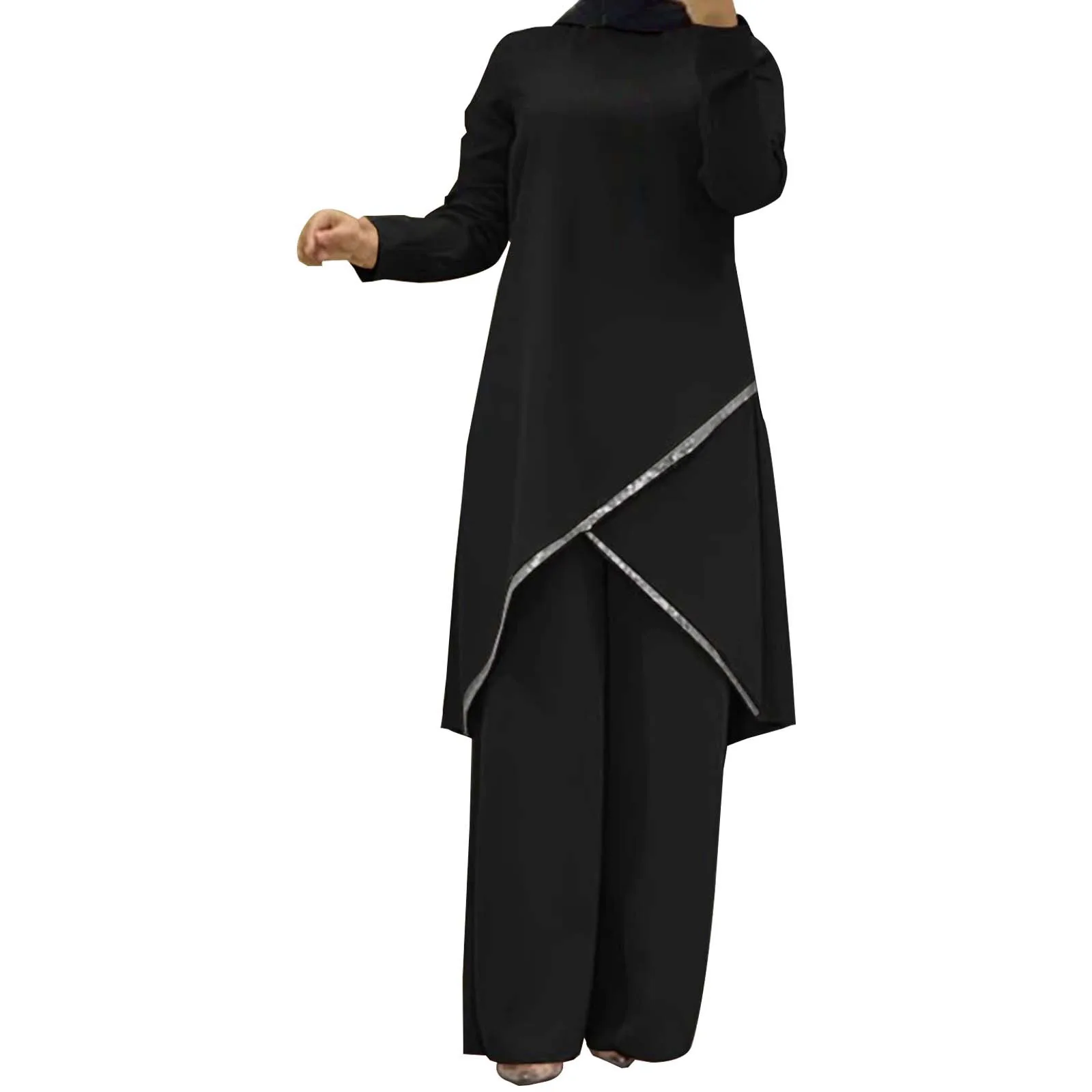 Muslim Abaya Women's Two Piece Set Irregular Prayer Robe And Wide Leg Trousers Suit Women Dubai Outfits Eid Islamic Clothes
Muslim Abaya Women's Two Piece Set Irregular Prayer Robe And Wide Leg Trousers Suit Women Dubai Outfits Eid Islamic Clothes