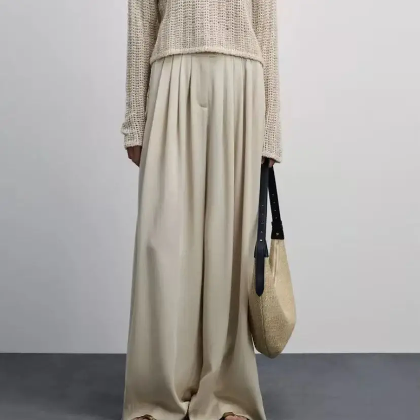 WXOY Women Casual Loose Fit High Elastic Waist Breathable Fit Trouser Summer Pleated Light Beige Oversized
WXOY Women Casual Loose Fit High Elastic Waist Breathable Fit Trouser Summer Pleated Light Beige Oversized