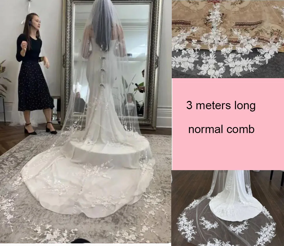 3 meters long wedding veil, NS02
3 meters long wedding veil, NS02