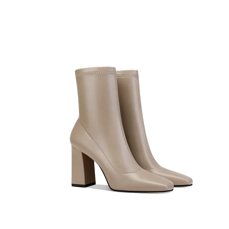 Khaki 2025 Autumn New Genuine Leather Pointed Toe Chunky Heel Ankle Boots Women Comfortable Stylish
Khaki 2025 Autumn New Genuine Leather Pointed Toe Chunky Heel Ankle Boots Women Comfortable Stylish