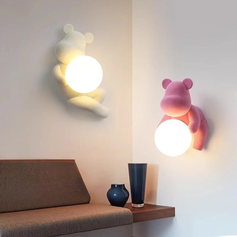 Nordic Cartoon Bear Wall Lamp Colorful Ball Night Light Home Decor Bedroom Bedside Living Room Study Background Lighting Fixture
Nordic Cartoon Bear Wall Lamp Colorful Ball Night Light Home Decor Bedroom Bedside Living Room Study Background Lighting Fixture