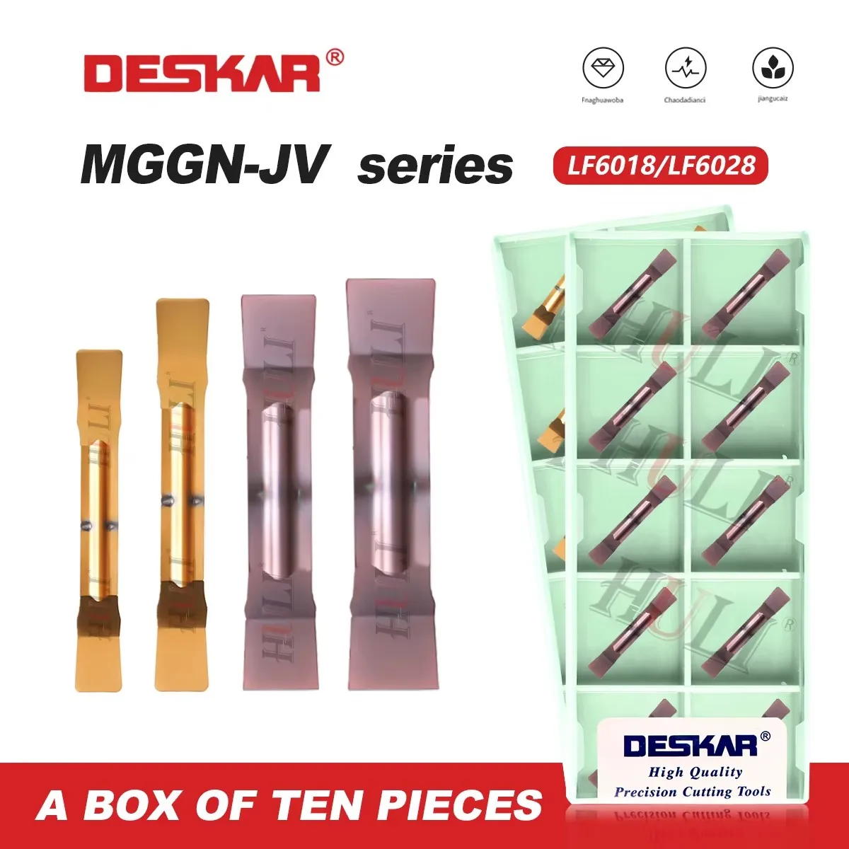 DESKAR MGGN LF6018 LF6028 Series MGGN150 200 350 400 500-JV LF6018 LF6028 100% Original CNC Lathe Tool Hard Alloy Grooving Blade
DESKAR MGGN LF6018 LF6028 Series MGGN150 200 350 400 500-JV LF6018 LF6028 100% Original CNC Lathe Tool Hard Alloy Grooving Blade