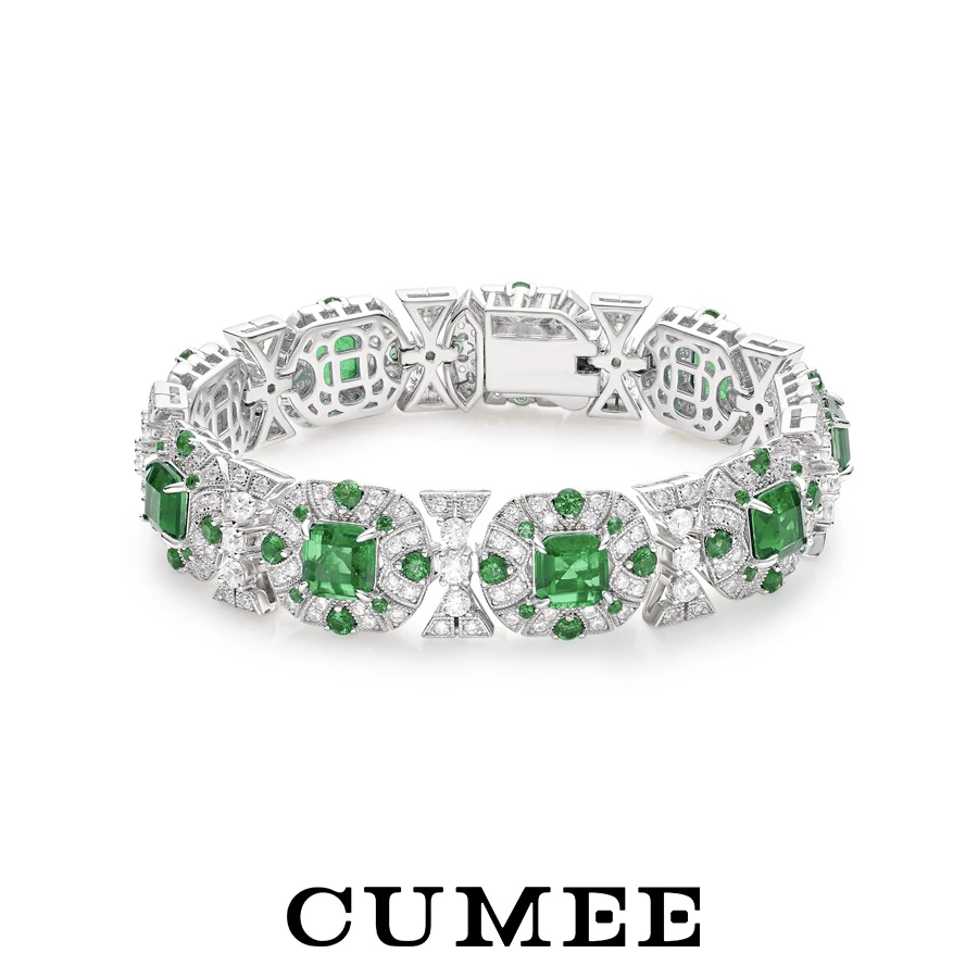 CUMEE Classic full diamond luxury cultivated emerald bracelet for Women. Silver gold-plated
CUMEE Classic full diamond luxury cultivated emerald bracelet for Women. Silver gold-plated