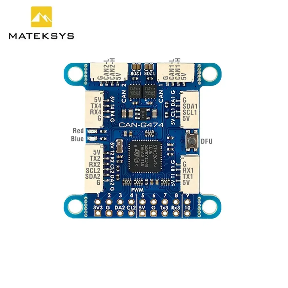Плата MATEK CAN-G474 с CAN-трансивером 5 Мбит/с и MCU STM32G474 AP_PERIPH CAN NODE для RC FPV Drone
Плата MATEK CAN-G474 с CAN-трансивером 5 Мбит/с и MCU STM32G474 AP_PERIPH CAN NODE для RC FPV Drone