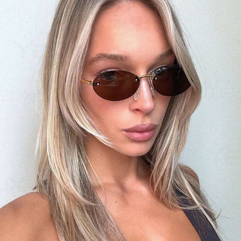 2pcs Rimless Oval Sunglasses Female Punk Metal Frame Sun Glasses Gradient Lens Shades Eyewear Multi Color Glasses Female UV400
2pcs Rimless Oval Sunglasses Female Punk Metal Frame Sun Glasses Gradient Lens Shades Eyewear Multi Color Glasses Female UV400
