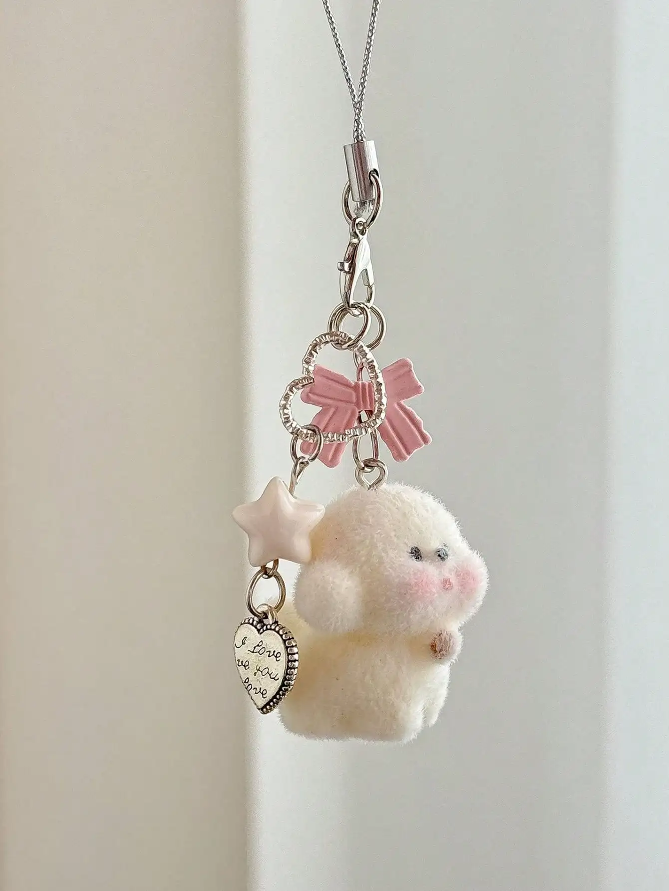 1pc Cute Flocked Bear Phone Charm, Girly Bow Cartoon Animal Bag Pendant
1pc Cute Flocked Bear Phone Charm, Girly Bow Cartoon Animal Bag Pendant