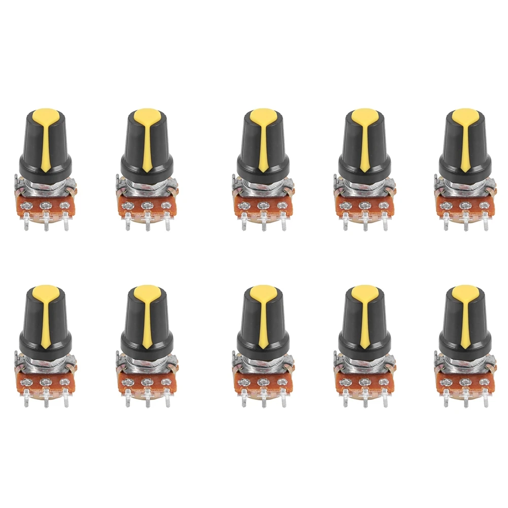 10 шт., 100 кОм, 3 клеммы, линейный конус, поворотный потенциометр типа B 
10 шт., 100 кОм, 3 клеммы, линейный конус, поворотный потенциометр типа B