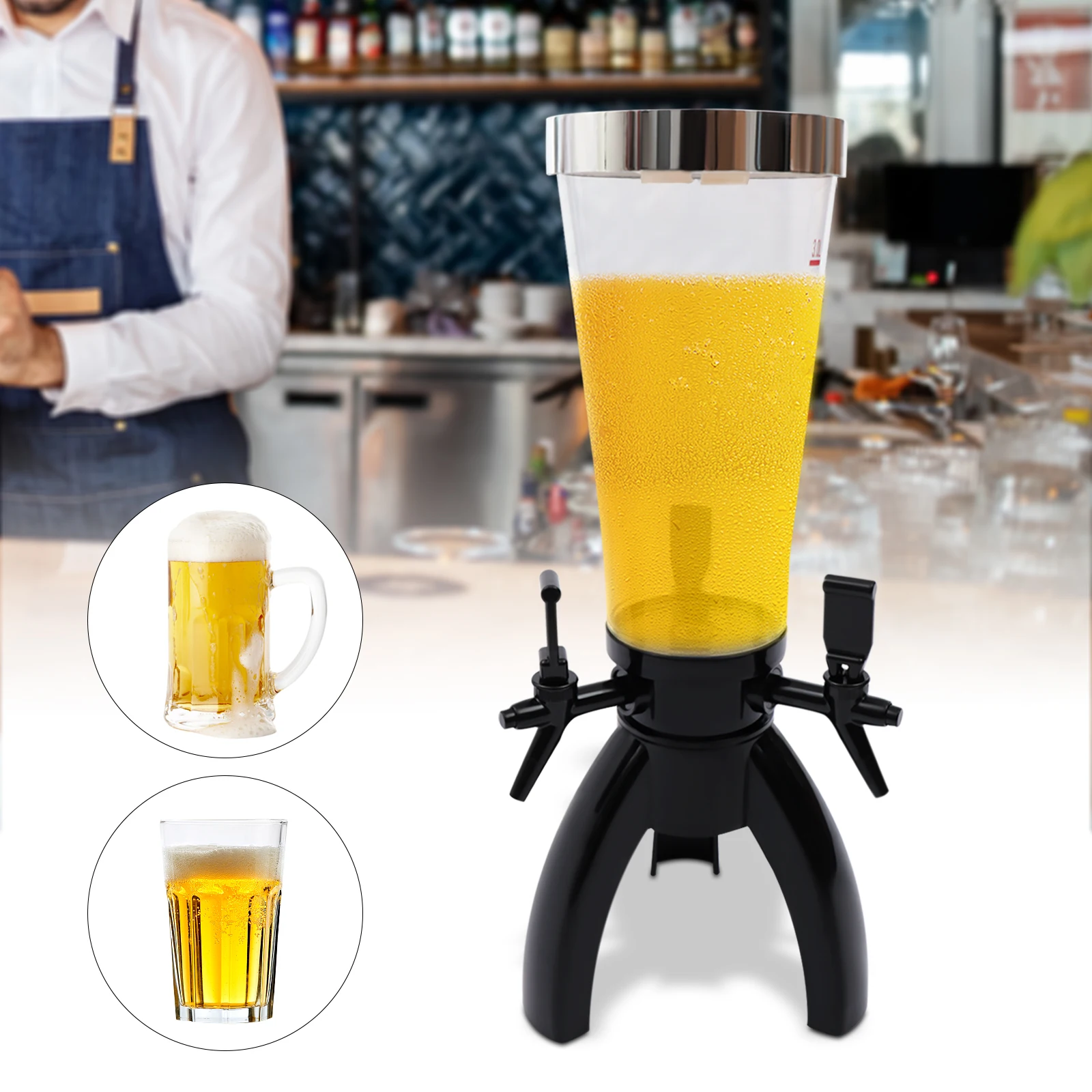 Clearance Sale! 3L Beer Tower Dispenser, Spherical Beverage Dispenser Drink Tower, with 3 Taps and Freeze Tube, Low Price
Clearance Sale! 3L Beer Tower Dispenser, Spherical Beverage Dispenser Drink Tower, with 3 Taps and Freeze Tube, Low Price