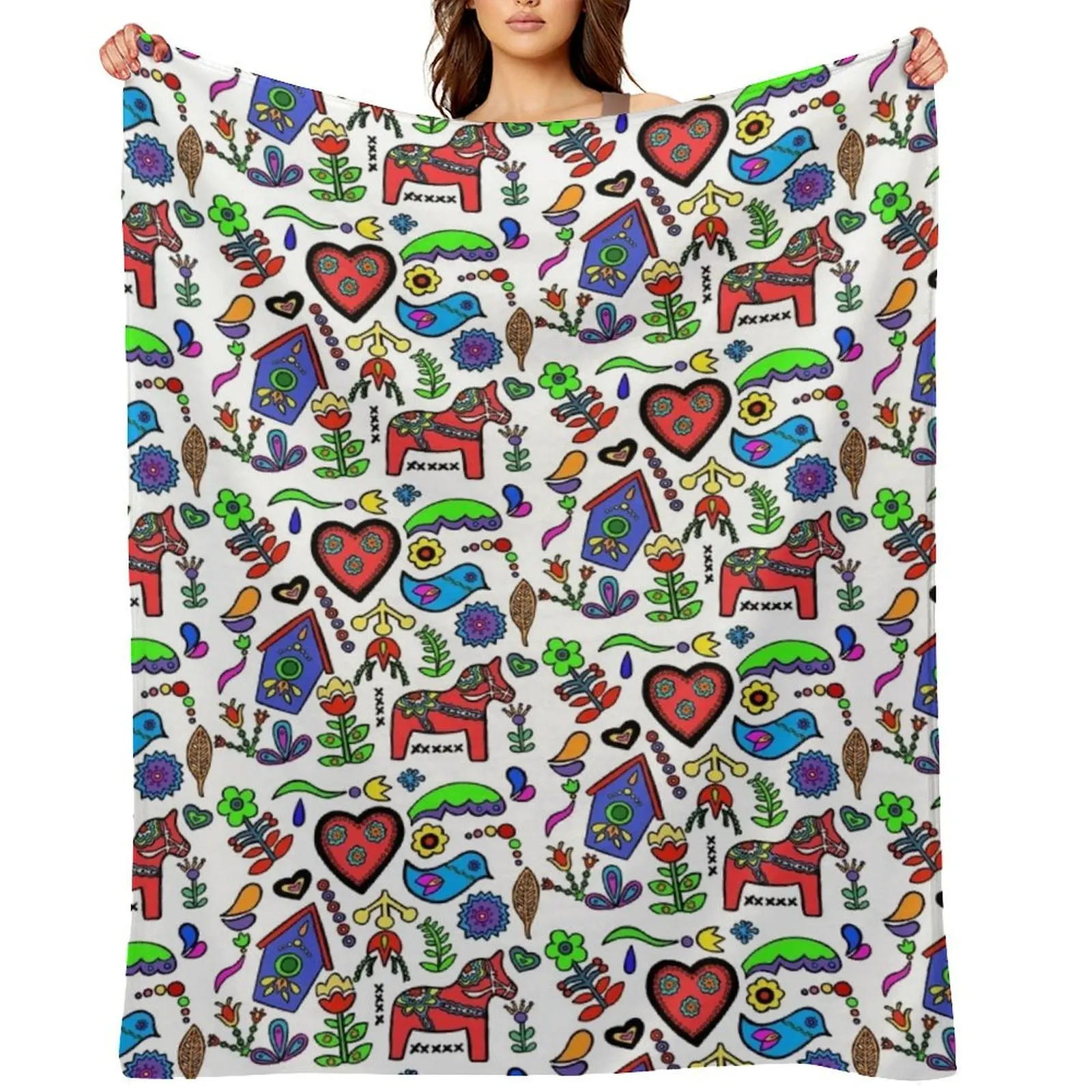 Swedish Folk Art Throw Blanket Soft Plush Plaid Bed linens Blankets For Baby Vintage Blankets
Swedish Folk Art Throw Blanket Soft Plush Plaid Bed linens Blankets For Baby Vintage Blankets