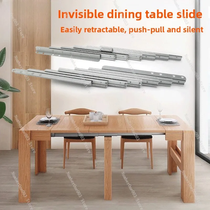 Stealth Aluminum Alloy Multifunctional Foldable Extendable Push-Pull Telescopic Rail for Dining Table Hardware Slide
Stealth Aluminum Alloy Multifunctional Foldable Extendable Push-Pull Telescopic Rail for Dining Table Hardware Slide