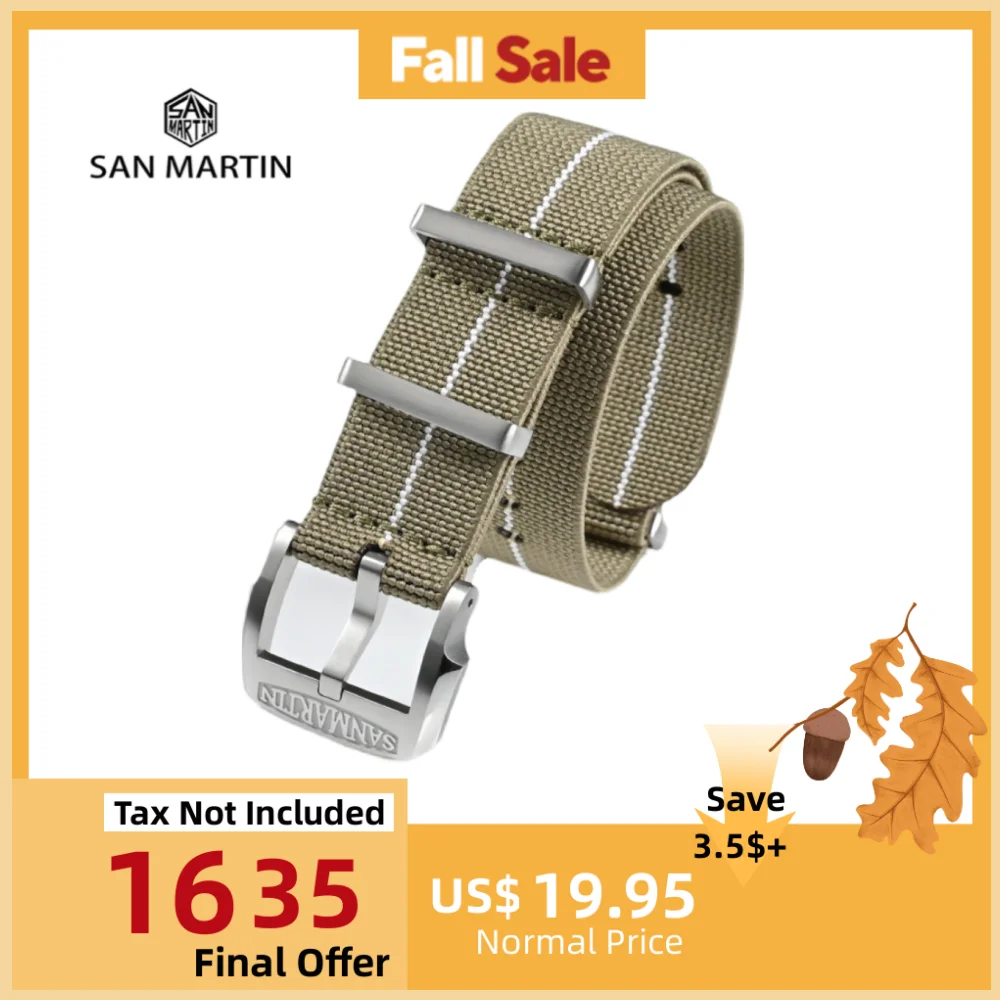 San Martin 20mm Elastic Watch Strap Premium Nylon Watchband Self-Made Logo Buckle Solid Loops Sports High Quality Durable BD0004
San Martin 20mm Elastic Watch Strap Premium Nylon Watchband Self-Made Logo Buckle Solid Loops Sports High Quality Durable BD0004