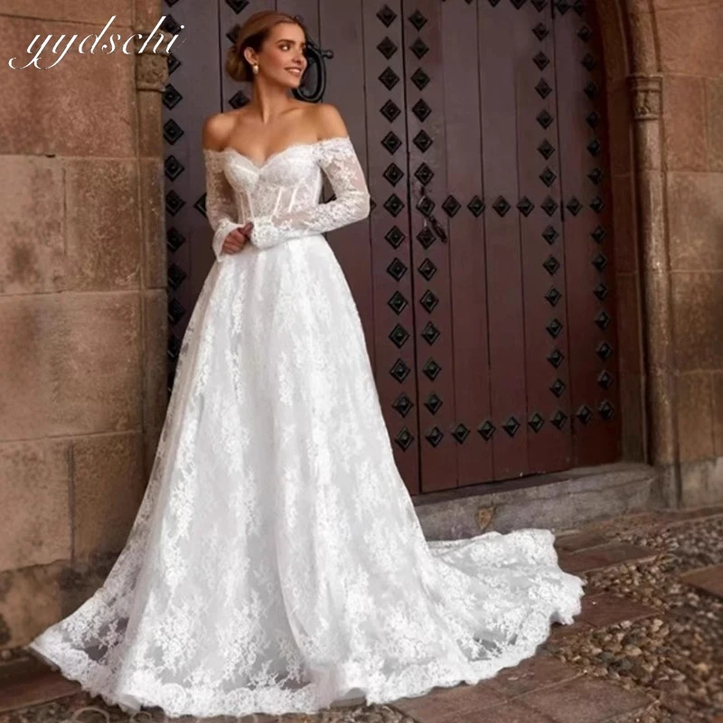 Customized Elegant Off the Shoulder Bridal Gowns Lace Appliques Wedding Dress свадебное платье vestidos de novia
Customized Elegant Off the Shoulder Bridal Gowns Lace Appliques Wedding Dress свадебное платье vestidos de novia