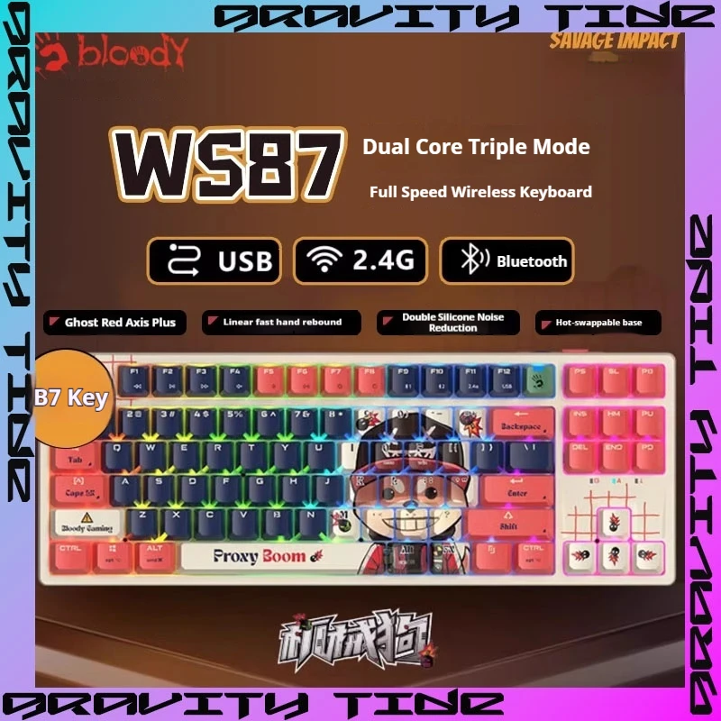 Механическая клавиатура A4tech Savage Impact Red Switch, механическая клавиатура Ws87, специальная беспроводная Bluetooth-клавиатура для киберспорта
Механическая клавиатура A4tech Savage Impact Red Switch, механическая клавиатура Ws87, специальная беспроводная Bluetooth-клавиатура для киберспорта