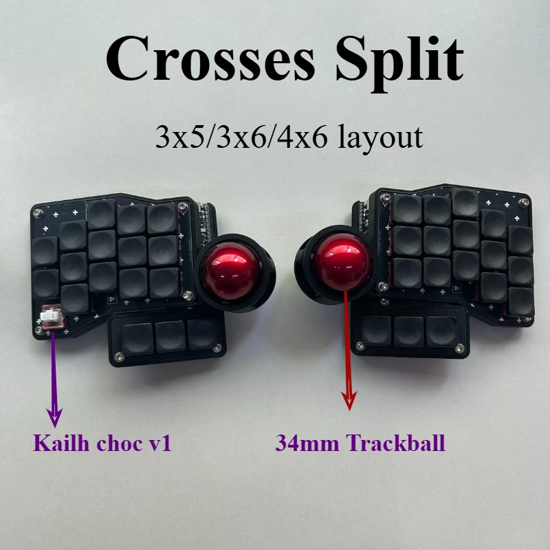 Клавиатура 3x5/3x6 Crosses Low Profile с раздельной раскладкой, трекболом, экраном, горячей заменой переключателей, проводная QMK/беспроводная ZMK, Kailh Choc V1, эргономичная
Клавиатура 3x5/3x6 Crosses Low Profile с раздельной раскладкой, трекболом, экраном, горячей заменой переключателей, проводная QMK/беспроводная ZMK, Kailh Choc V1, эргономичная