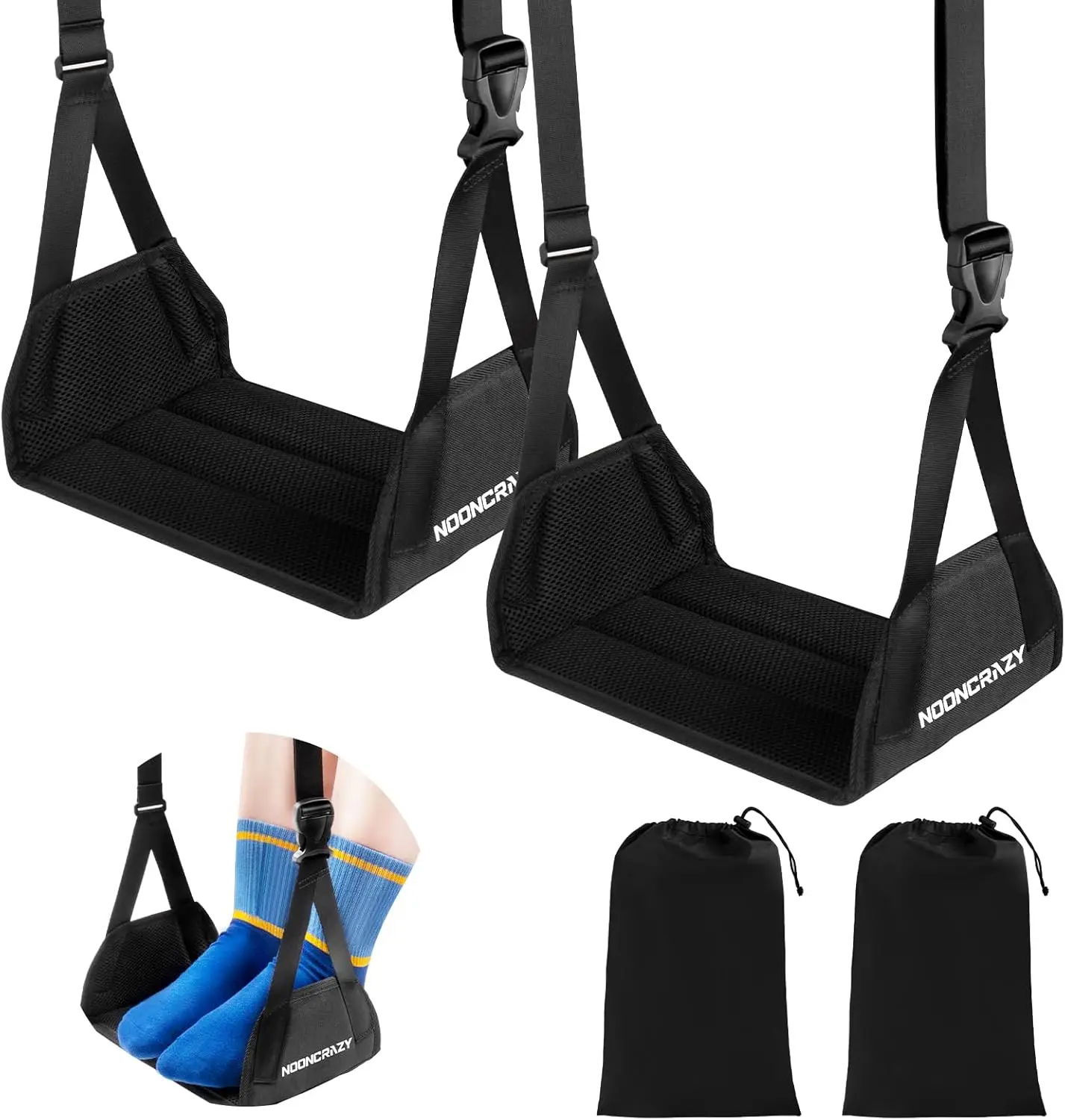 Airplane Foot Hammock, No Collapse Foot Rest for Plane Travel with Extended Adjustment Strap, Portable Desk Foot Hammock with Thickened Foam, Foot Sling Travel Essentials to Relax Your Feet(Black 2PC)
Airplane Foot Hammock, No Collapse Foot Rest for Plane Travel with Extended Adjustment Strap, Portable Desk Foot Hammock with Thickened Foam, Foot Sling Travel Essentials to Relax Your Feet(Black 2PC)