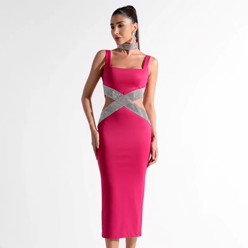 Women's Evening Bandage Dresses 2023 Elegant Tank Square Collar Cut Out Diamonds Knee Length Birthday Celebrity Party Gowns
Women's Evening Bandage Dresses 2023 Elegant Tank Square Collar Cut Out Diamonds Knee Length Birthday Celebrity Party Gowns