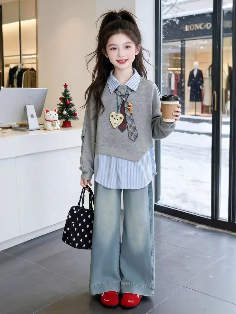 Spring Autumn Girls School Sle Outfit Middle School Student Two Piece Set Trendy Hoodie Jeans Casual Sportswear Kit
Spring Autumn Girls School Sle Outfit Middle School Student Two Piece Set Trendy Hoodie Jeans Casual Sportswear Kit
