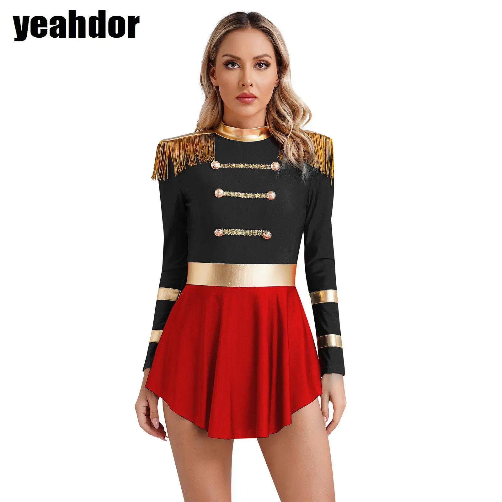 Women Circus Ringmaster Dress Halloween Clown Cosplay Costumes Fringe Shoulder Leotard Dress Bodysuit Carnivals Fancy Dress Up
Women Circus Ringmaster Dress Halloween Clown Cosplay Costumes Fringe Shoulder Leotard Dress Bodysuit Carnivals Fancy Dress Up