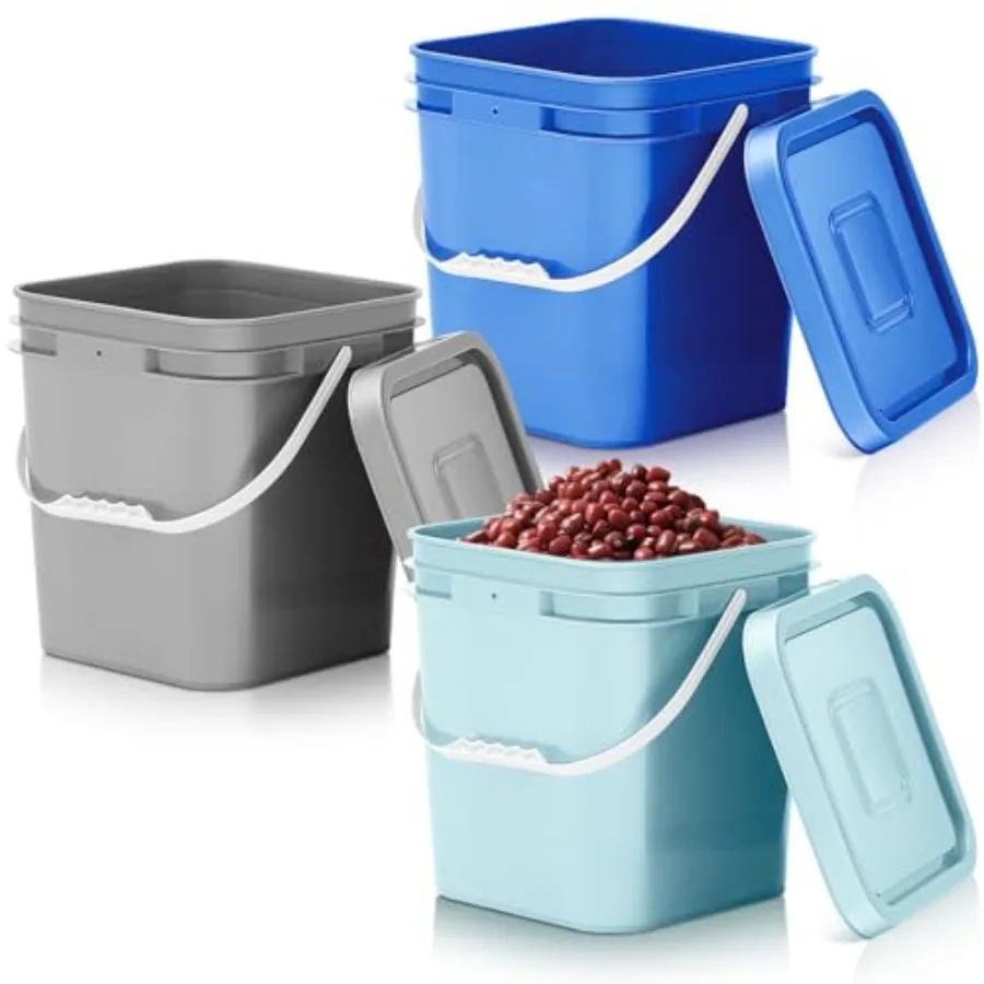 3 Pcs 3.5 Gallon Square Food Grade Bucket with Lid Featuring Durable Plastic Handles for Long Term Food Storage Ideal for Campi
3 Pcs 3.5 Gallon Square Food Grade Bucket with Lid Featuring Durable Plastic Handles for Long Term Food Storage Ideal for Campi