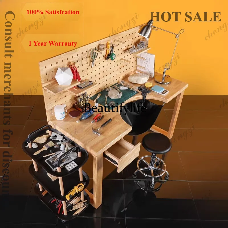 A81 All solid wood jewelry processing gold table, metalworking table with leather pockets, model painting workbench
A81 All solid wood jewelry processing gold table, metalworking table with leather pockets, model painting workbench