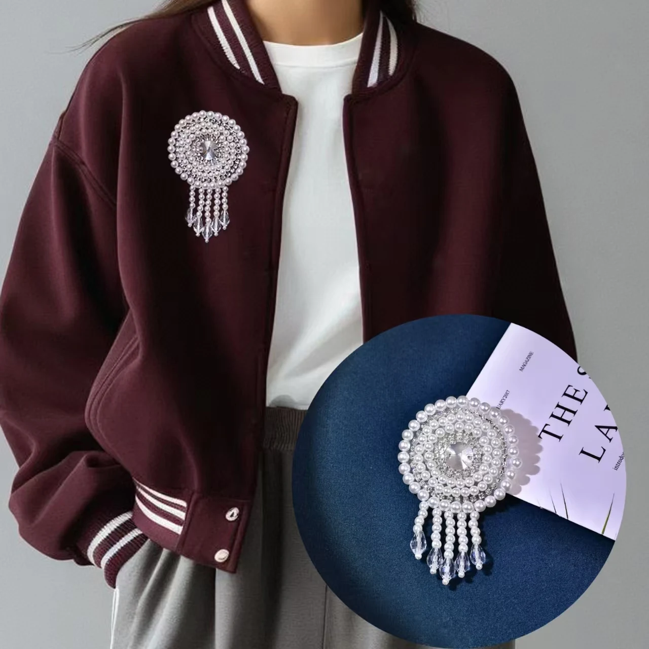 Fashion Ladies Crystal Brooch Shiny Rhinestone Pearl Flower Brooch Clothing Tassel Pin Party Jewelry Gift SP90
Fashion Ladies Crystal Brooch Shiny Rhinestone Pearl Flower Brooch Clothing Tassel Pin Party Jewelry Gift SP90