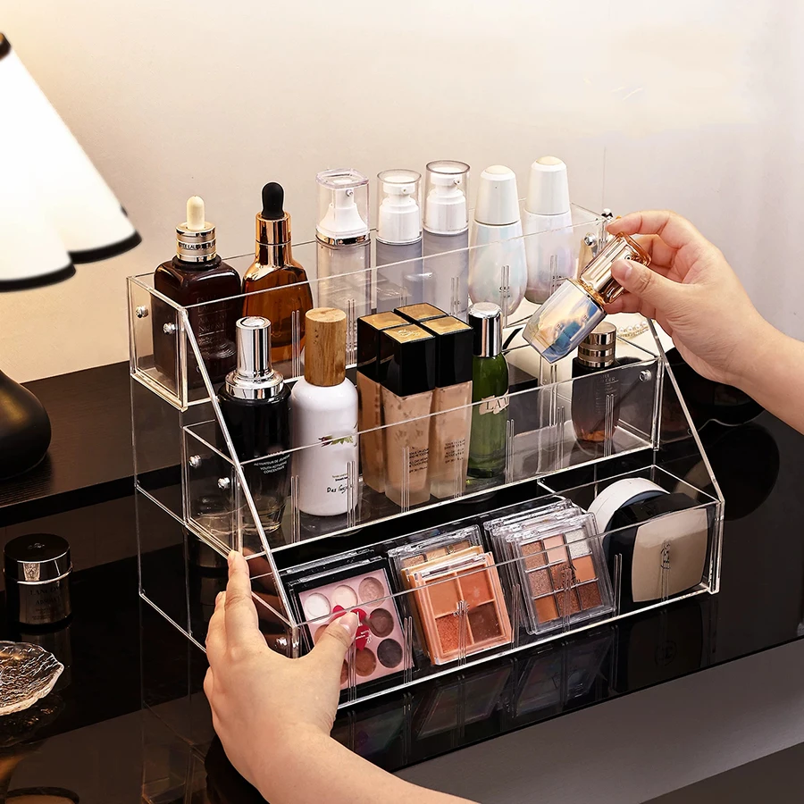 Cosmetic storage box desktop premium tiered shelf acrylic dressing table eyeshadow palette perfume display rack
Cosmetic storage box desktop premium tiered shelf acrylic dressing table eyeshadow palette perfume display rack