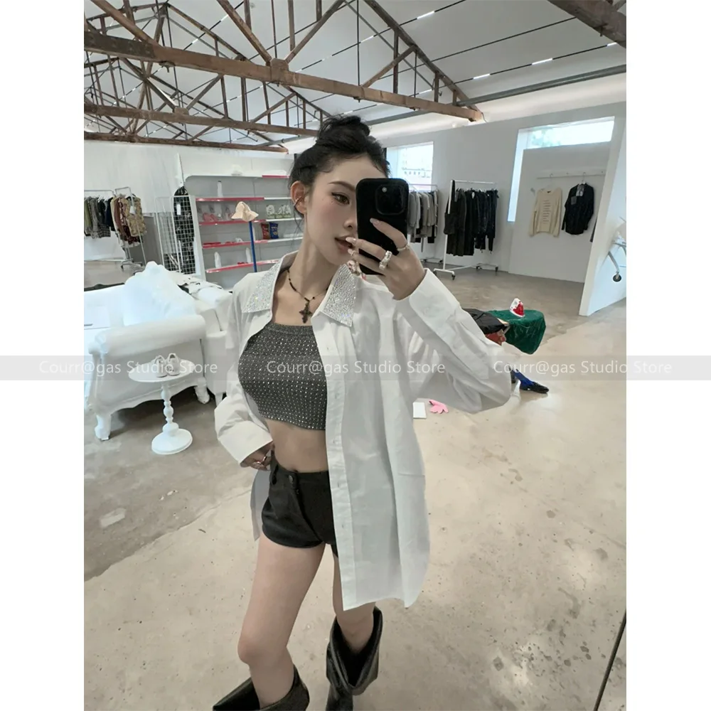 Niche design fashion diamonds decorated lapel buttons loose long-sleeved shirt top 2024 spring and autumn new
Niche design fashion diamonds decorated lapel buttons loose long-sleeved shirt top 2024 spring and autumn new