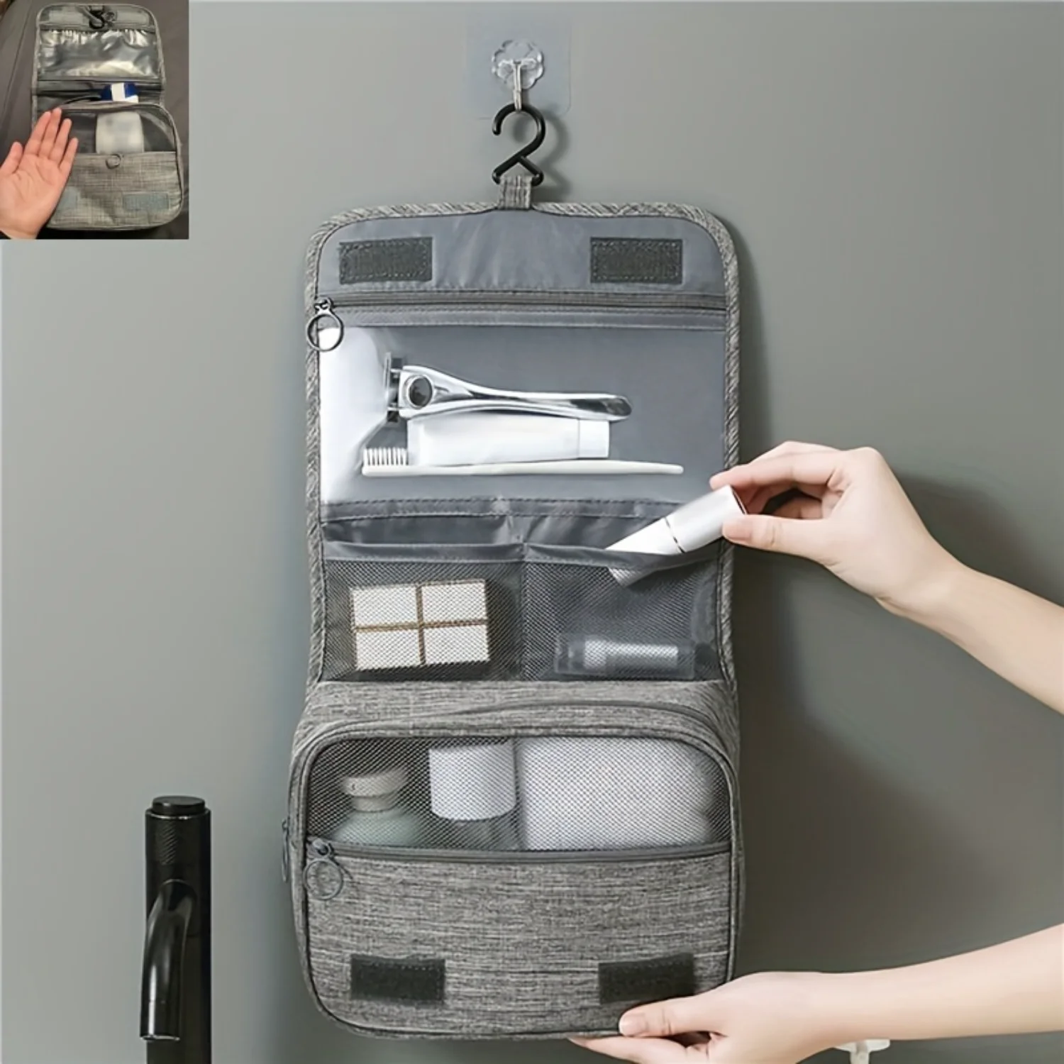 Large Capacity Cosmetic Travel Bag With Durable Handle, Portable Hanging Toiletry Bag, Foldable Dry Wet Separation Household O
Large Capacity Cosmetic Travel Bag With Durable Handle, Portable Hanging Toiletry Bag, Foldable Dry Wet Separation Household O