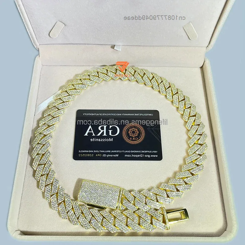 Fashion Jewelry Necklaces VVS Moissanite Yellow Gold Plated Chain Hip-Hop Jewelry 20mm Cuban Link Chain 
Fashion Jewelry Necklaces VVS Moissanite Yellow Gold Plated Chain Hip-Hop Jewelry 20mm Cuban Link Chain