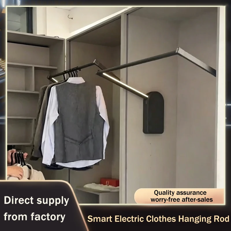 High End Smart Electric Automatic Wardrobe Hanging Rod Pull Down Retractable With Voice Remote Touch Sensor And Auto Return
High End Smart Electric Automatic Wardrobe Hanging Rod Pull Down Retractable With Voice Remote Touch Sensor And Auto Return