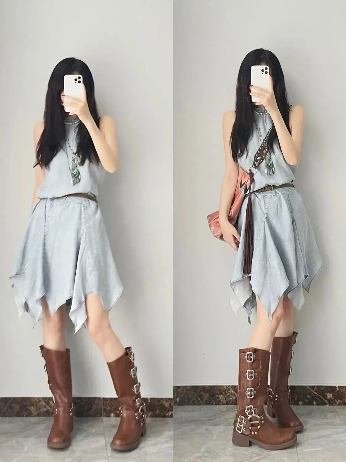 Y2k Style Irregular Pleated Mid Dress Women O-neck Sleeveless A-line Slimming Dress Summer Girls American Retro Clothing
Y2k Style Irregular Pleated Mid Dress Women O-neck Sleeveless A-line Slimming Dress Summer Girls American Retro Clothing