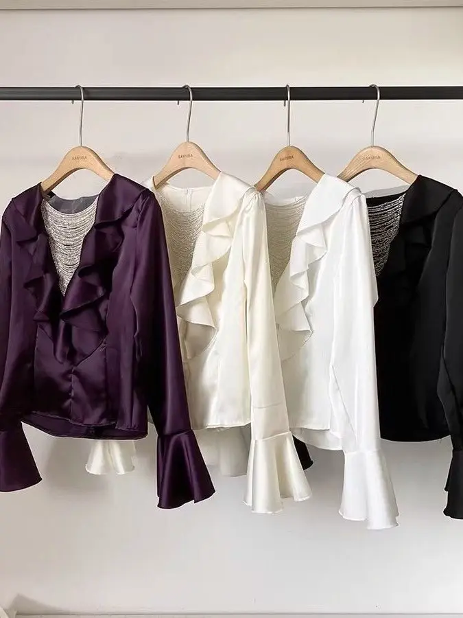 Fashionable Light Maturity 2026 Silk Blouse Spring New Korean Style Loose Matching Splicing Shirt Women's Commute Style
Fashionable Light Maturity 2026 Silk Blouse Spring New Korean Style Loose Matching Splicing Shirt Women's Commute Style