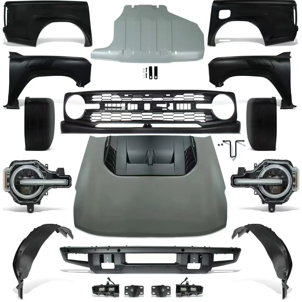 Body Kit for Ford Ranger T6 T7 T8 2012-2021Modified to Bronco Front Bumper Lip Rear Diffuser Exterior Car Accessories
Body Kit for Ford Ranger T6 T7 T8 2012-2021Modified to Bronco Front Bumper Lip Rear Diffuser Exterior Car Accessories
