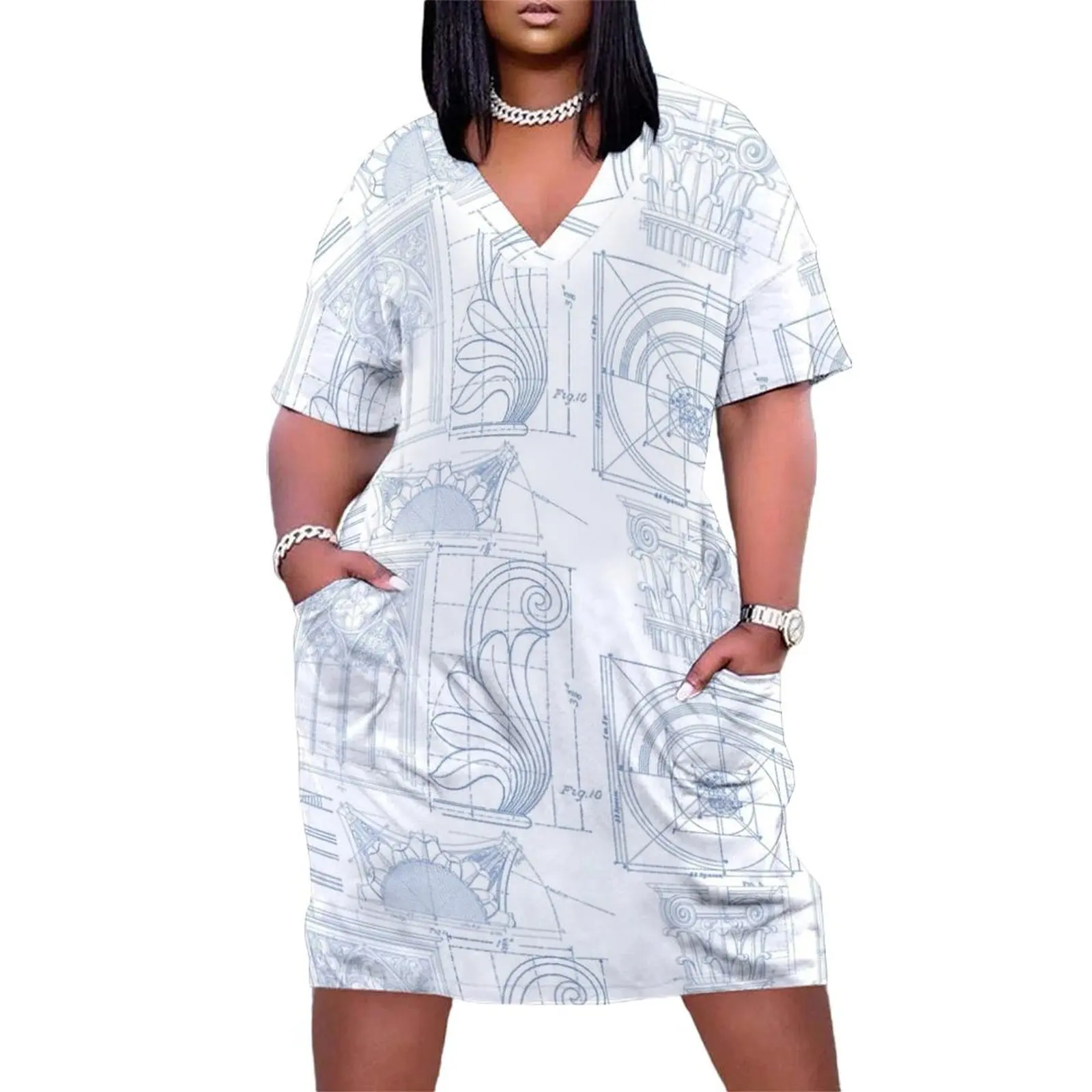 Architectural Blueprint Loose Pocket Dress dresses for prom beach dress Woman clothes
Architectural Blueprint Loose Pocket Dress dresses for prom beach dress Woman clothes