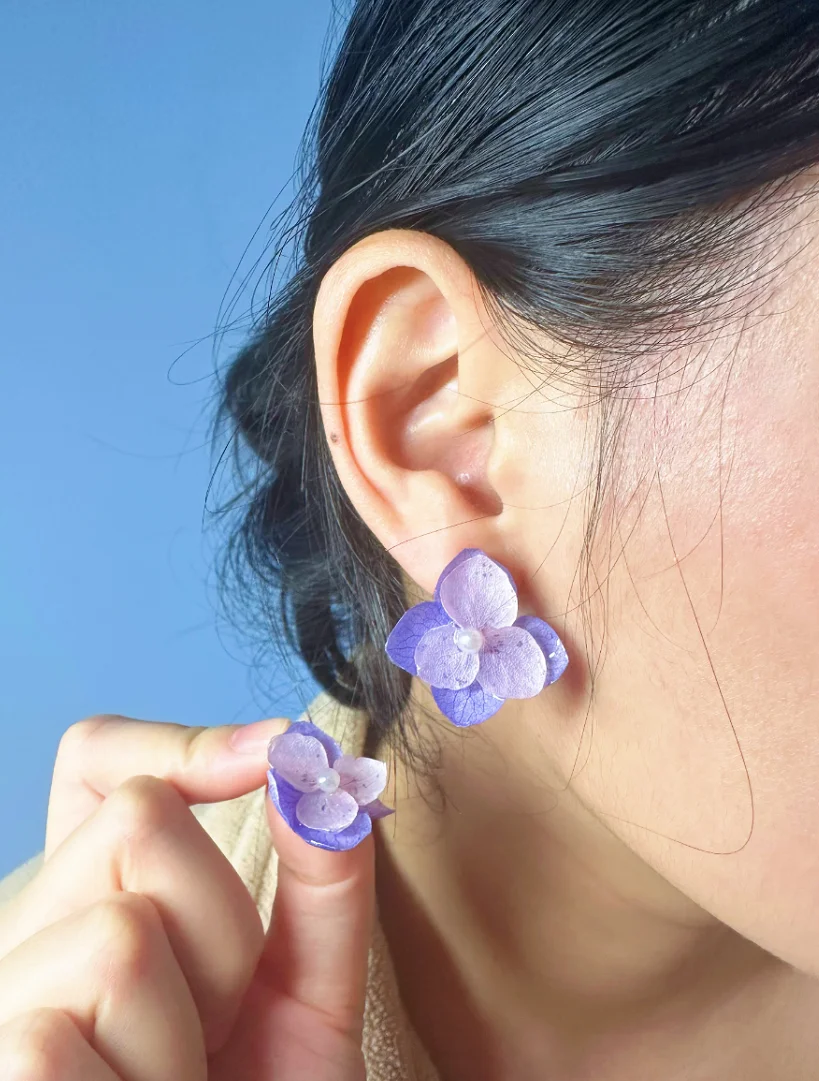 GXGlint 925 Silver Purple Pressed Flowers Earrings Natural Flower hydrangea Handmake Epoxy Resin Dried Floral Daily Jewelry
GXGlint 925 Silver Purple Pressed Flowers Earrings Natural Flower hydrangea Handmake Epoxy Resin Dried Floral Daily Jewelry