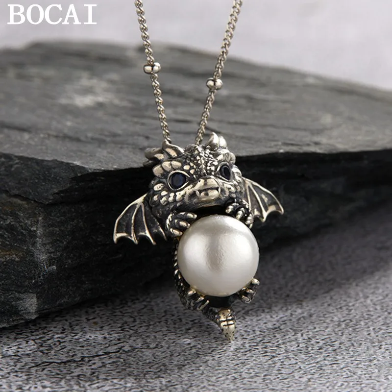 BOCAI NEW S925 Pure Silver Pendant for Men Women Exaggerated Little Devil Holding Pearl Charm Antique Fine Jewelry Wholesale
BOCAI NEW S925 Pure Silver Pendant for Men Women Exaggerated Little Devil Holding Pearl Charm Antique Fine Jewelry Wholesale