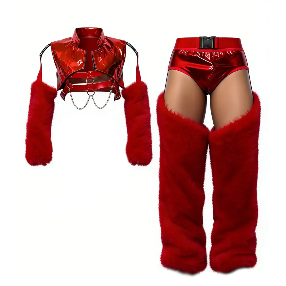 Men's Gogo Sexy Show Dance Costume Red Faux Fur Laser Set Male Singer Dance Team Stage Wear Nightclub Party Performance Clothes
Men's Gogo Sexy Show Dance Costume Red Faux Fur Laser Set Male Singer Dance Team Stage Wear Nightclub Party Performance Clothes