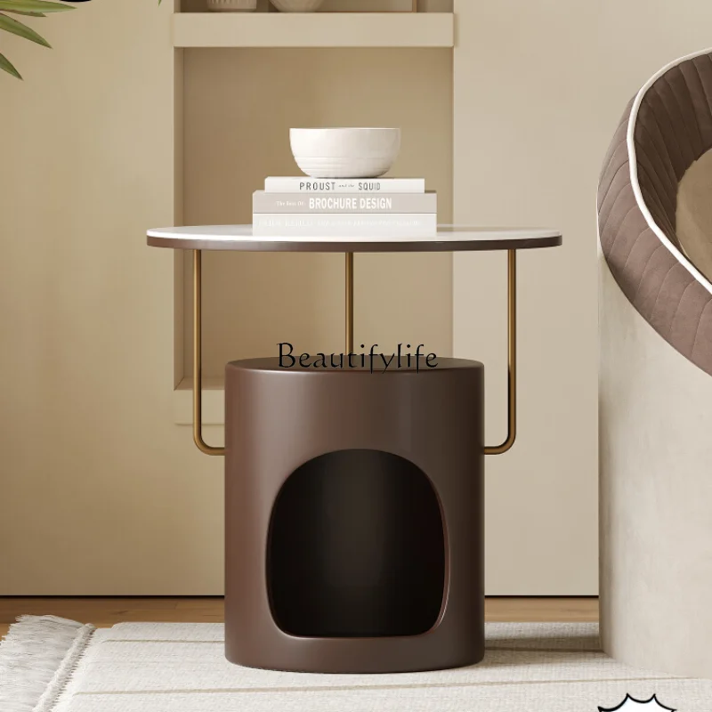 Qiji Style round Stone Plate Living Room Sofa Side Table Light Luxury High-Grade Simple Modern Side Table
Qiji Style round Stone Plate Living Room Sofa Side Table Light Luxury High-Grade Simple Modern Side Table