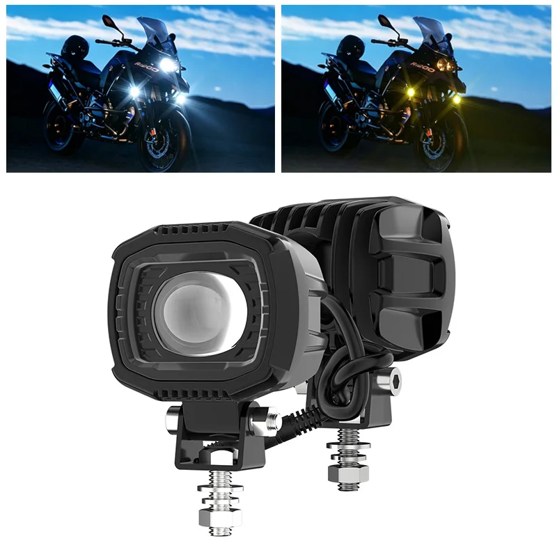 Dual Color LED Motorcycle Spotlights White Yellow Fog Driving Lights Waterproof Offroad Work Lamps For Yamaha BMW Honda
Dual Color LED Motorcycle Spotlights White Yellow Fog Driving Lights Waterproof Offroad Work Lamps For Yamaha BMW Honda