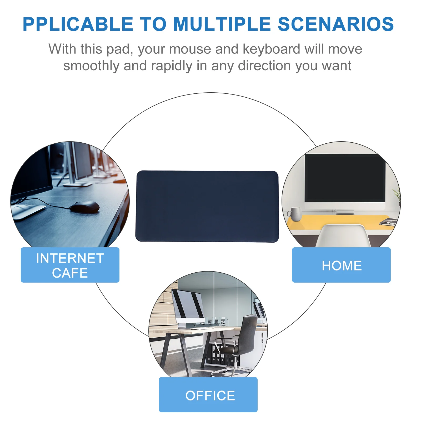 Smooth Large Mouse Keyboard Pad Double Sided Non Slip Design Table Mat for Office Home Gaming Comfort Mouse Pad