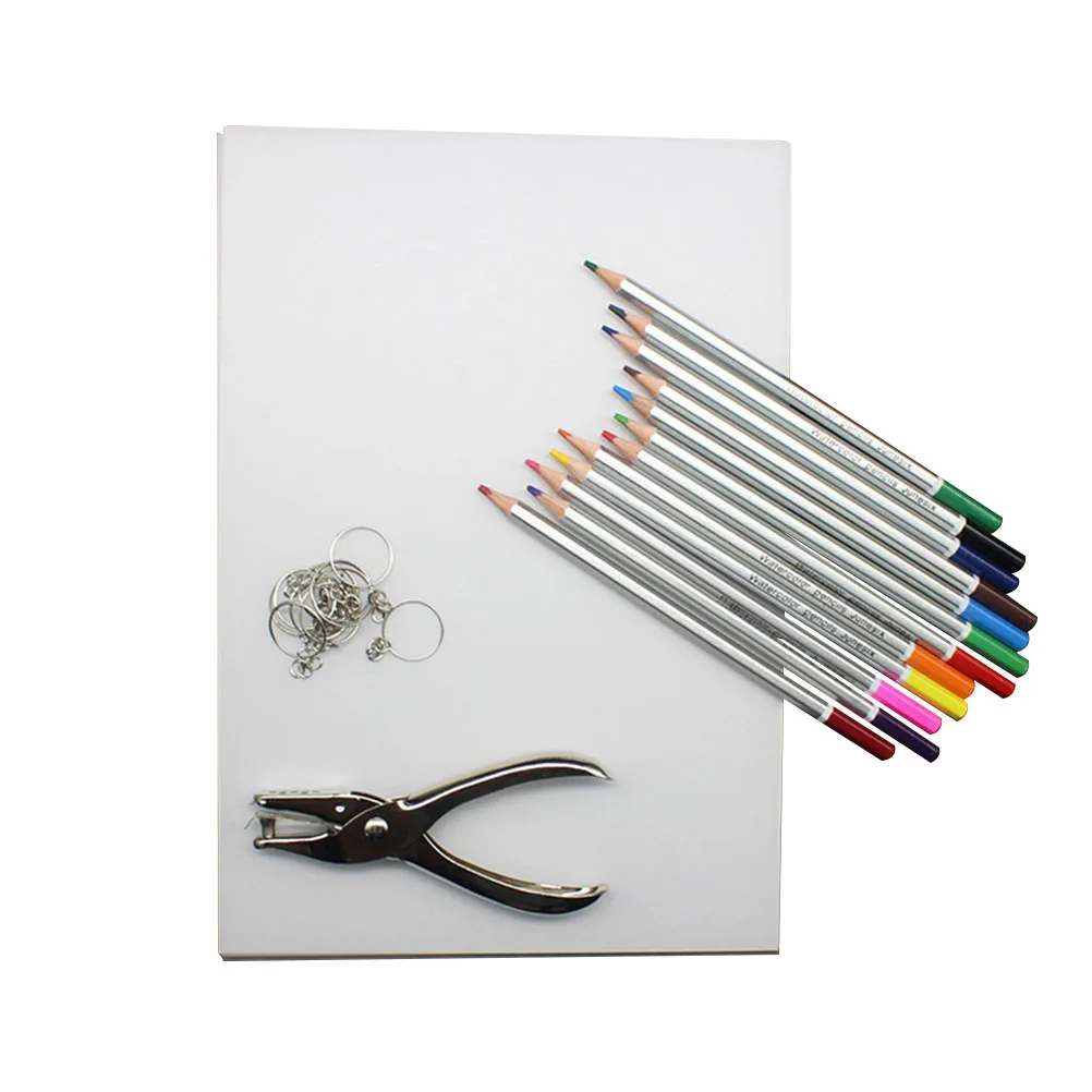 12pcs Heat Shrink Sheets Diy Kit 12 Pencils 1 Puncher 10 Keychains Handmade Jewelry Craft Supplies Decorative Paper Accessory 
12pcs Heat Shrink Sheets Diy Kit 12 Pencils 1 Puncher 10 Keychains Handmade Jewelry Craft Supplies Decorative Paper Accessory