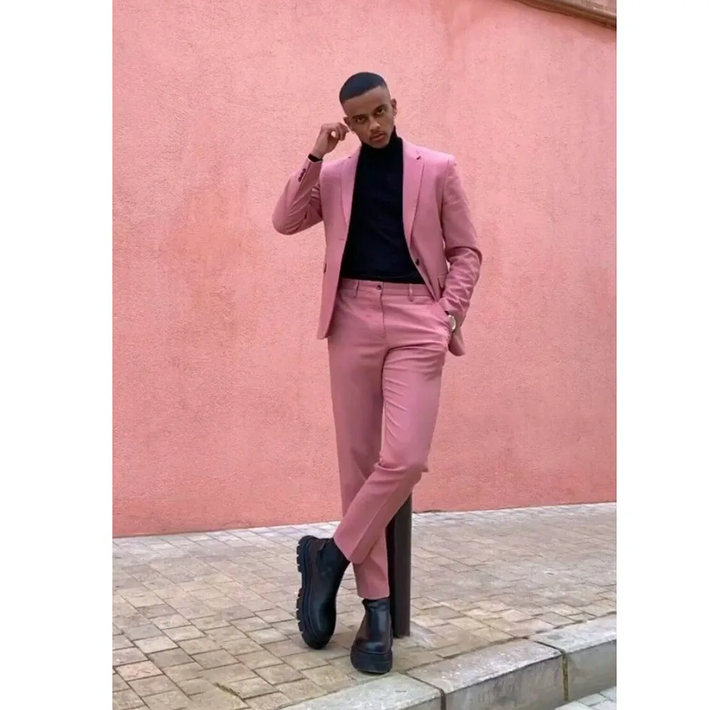 Luxury Men Suits Pink Blazer Elegant 2 Piece Jacket Pants Formal Wedding Costume Homme Slim Fit Custom Made Terno Male Clothing
Luxury Men Suits Pink Blazer Elegant 2 Piece Jacket Pants Formal Wedding Costume Homme Slim Fit Custom Made Terno Male Clothing