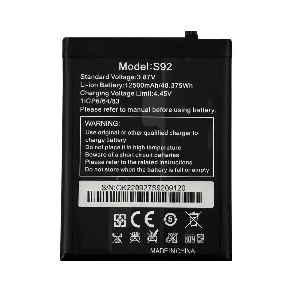Mobile Phone Battery Long Lasting For Oukitel WP18 S92 12500Mah
Mobile Phone Battery Long Lasting For Oukitel WP18 S92 12500Mah