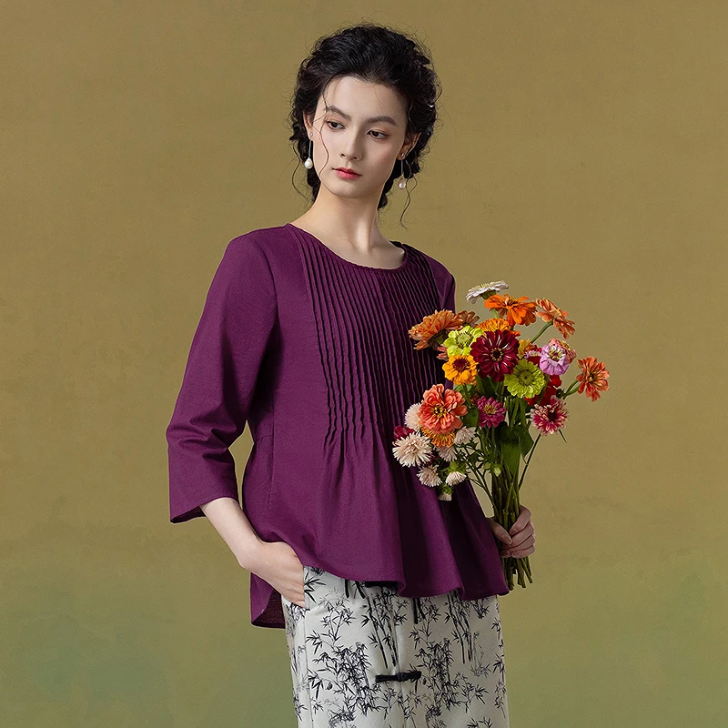 Loose Cotton Linen Blend irt Women's New Arrival Autumn 2025 Pleated Texture Comfortable Breathable Casual Sle round Ne
Loose Cotton Linen Blend irt Women's New Arrival Autumn 2025 Pleated Texture Comfortable Breathable Casual Sle round Ne