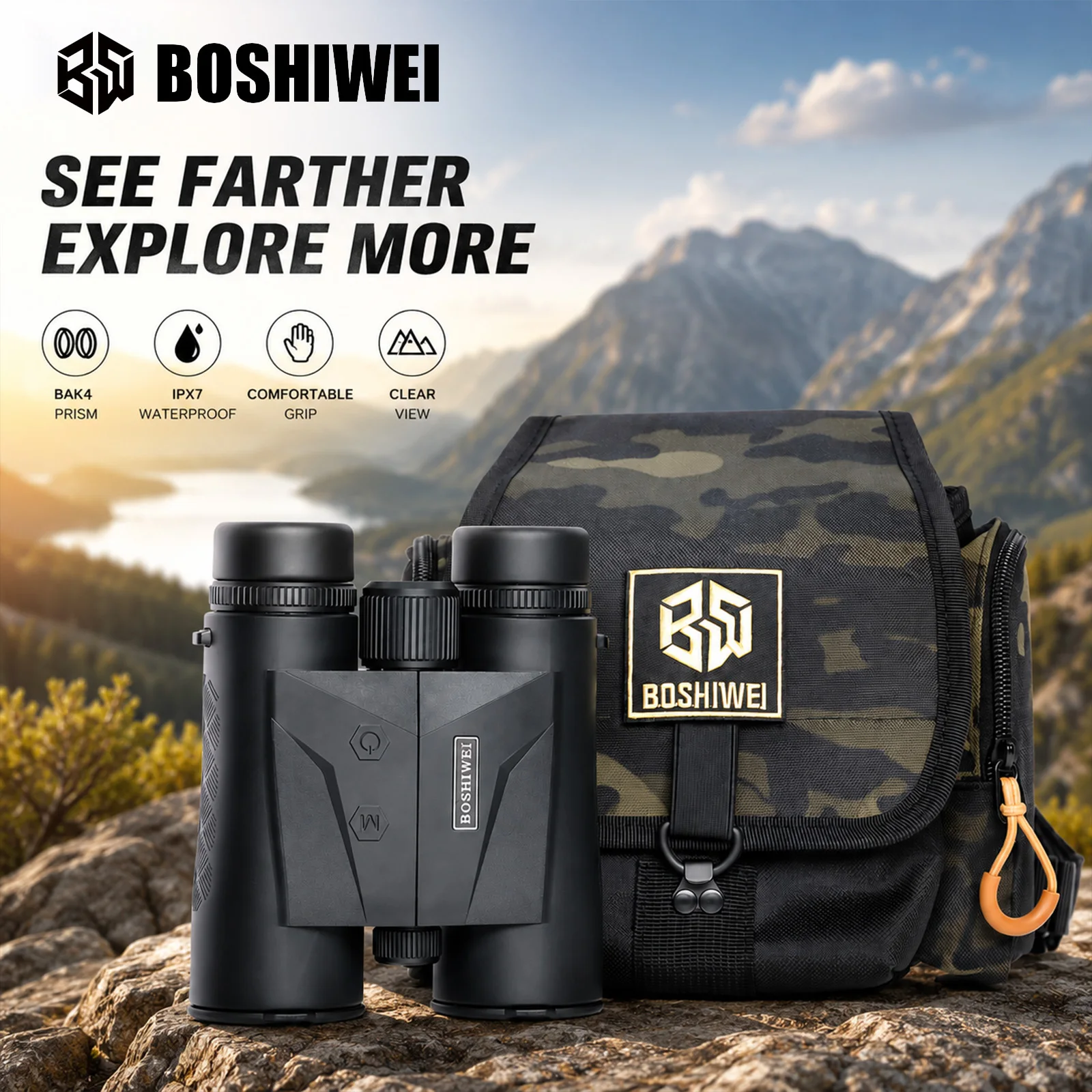 BOSHIWEI 10X42 Binoculars with Laser Rangefinder Function High Contrast Image for Hunting Outdoor Observation Measuring Tasks
BOSHIWEI 10X42 Binoculars with Laser Rangefinder Function High Contrast Image for Hunting Outdoor Observation Measuring Tasks