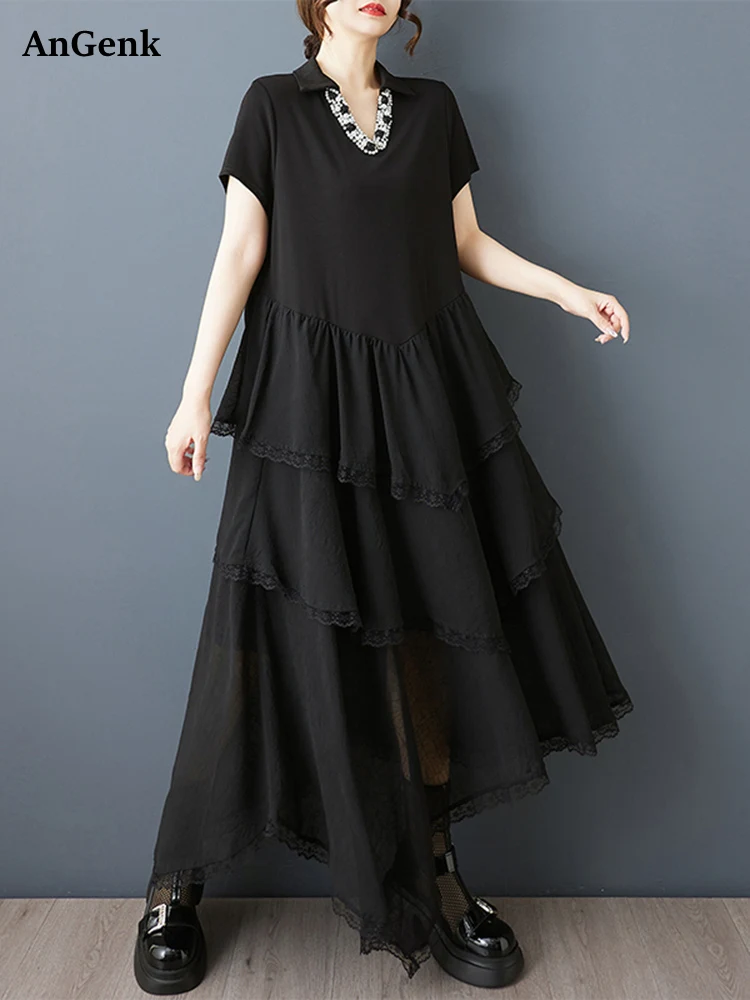 Irregular Chiffon Patchwork Black Vintage Dresses For Women 2026 Summer New Short Sleeve Loose Casual Dress Fashion Clothing
Irregular Chiffon Patchwork Black Vintage Dresses For Women 2026 Summer New Short Sleeve Loose Casual Dress Fashion Clothing